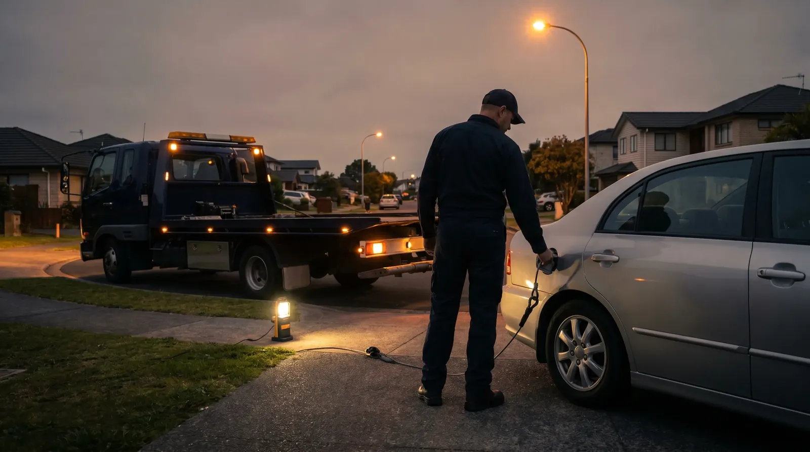 Professional agent locating and recovering a vehicle
