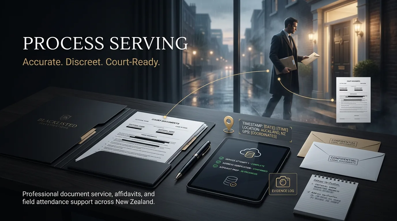 Process server delivering a statutory demand in person